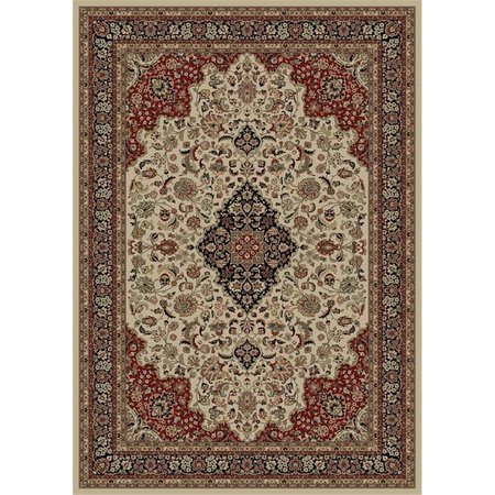CONCORD GLOBAL 3 ft. 11 in. x 5 ft. 7 in. Persian Classics Medallion Kashan - Ivory 20824